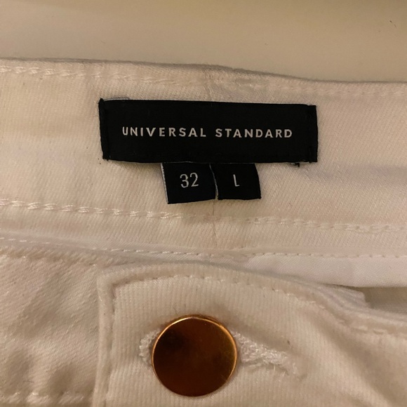 Universal Standard Seine High Rise Skinny Jeans Distressed White 32W - Picture 6 of 6